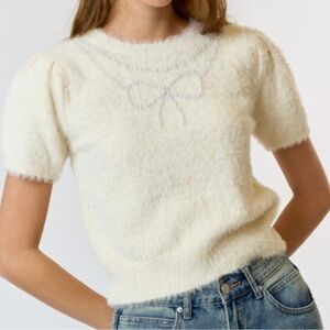 Bow Love Pearl Sweater Top